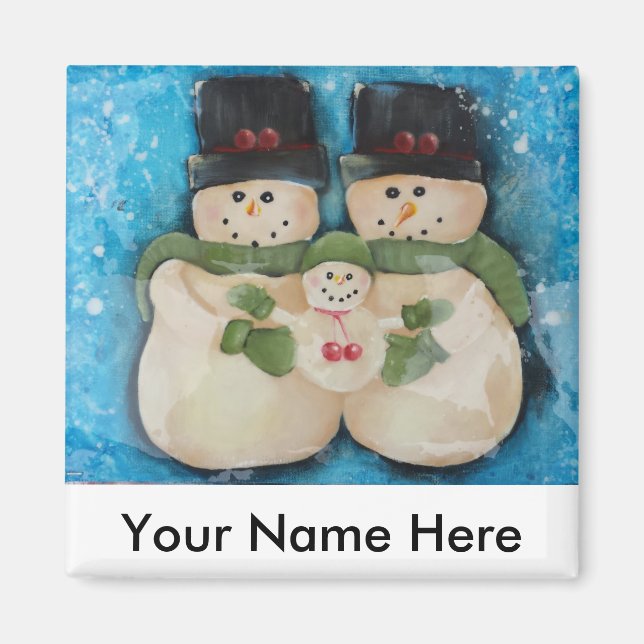 Famille Snowman - Magnet (Devant)