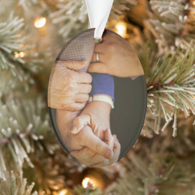 Famille tenant les mains Photo Noël (Arbre)