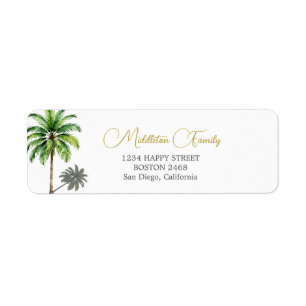 Famille Tropical Palm Tree Gold Elegant
