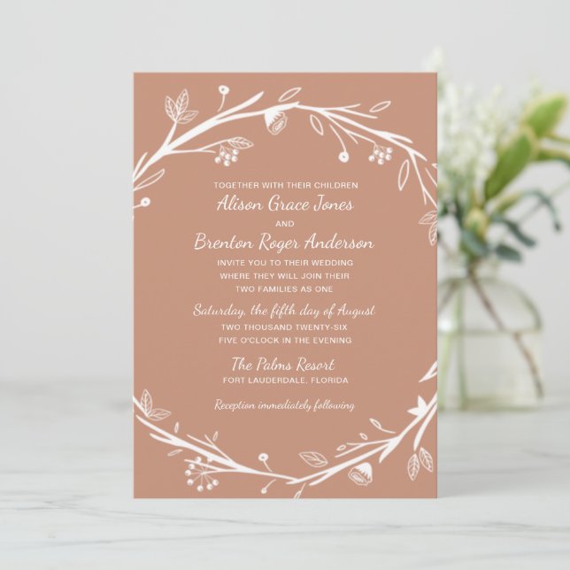 Familles mixtes Faire-part de mariage en terre cui (Debout devant)