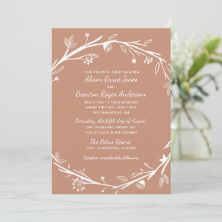 Familles mixtes Faire-part de mariage en terre cui