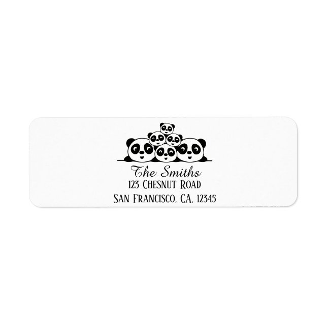 Family 2 Parents  4 Kids Return Address Labels (Front)