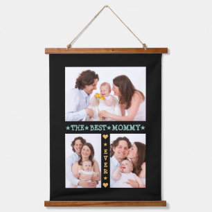 Family 3 Photo Collage Best Mom Ever Mother's Day Hanging Tapestry