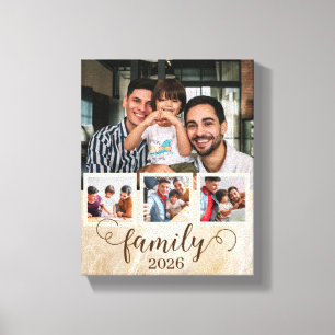Family 4 Photo Collage Canvas Print