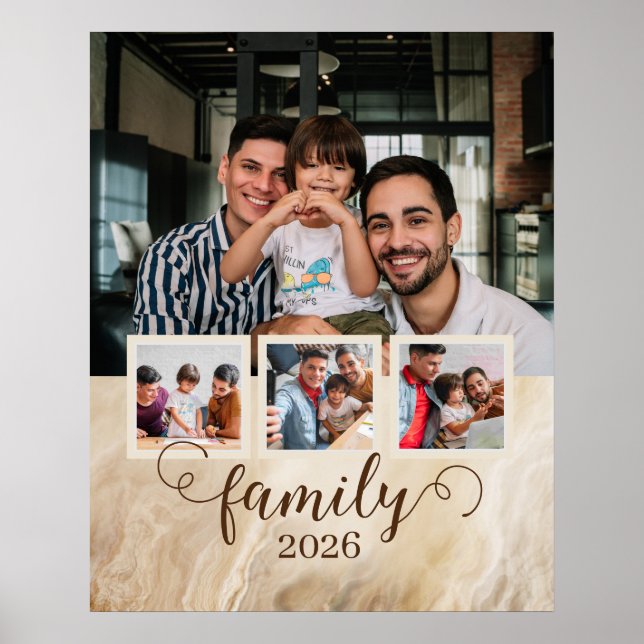 Family 4 Photo Collage  Poster (Front)