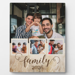 Family 4 Photo Collage Two Dads  Plaque