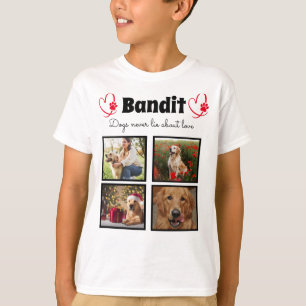 Family 4 photo customized dog collage for boys T-Shirt