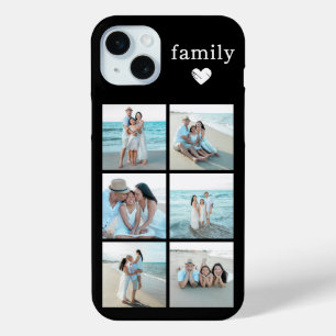 Family 6 Photo Black iPhone 15 Mini Case