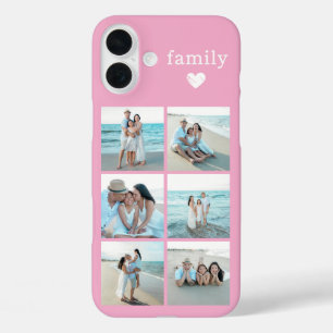 Family 6 Photo Pink iPhone 16 Plus Case
