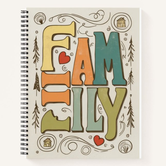 Family - A Vintage Typography Design Notebook (Front)