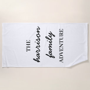 Family Adventures Modern Minimalist Original Style Beach Towel