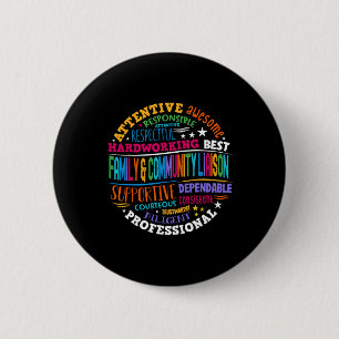 Family And Community Liaison Back To School Squad 2 Inch Round Button