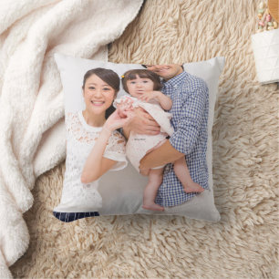 Family and Friends Photo Throw Pillow
