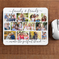 Family and Friends Quote 12 Photo Collage White