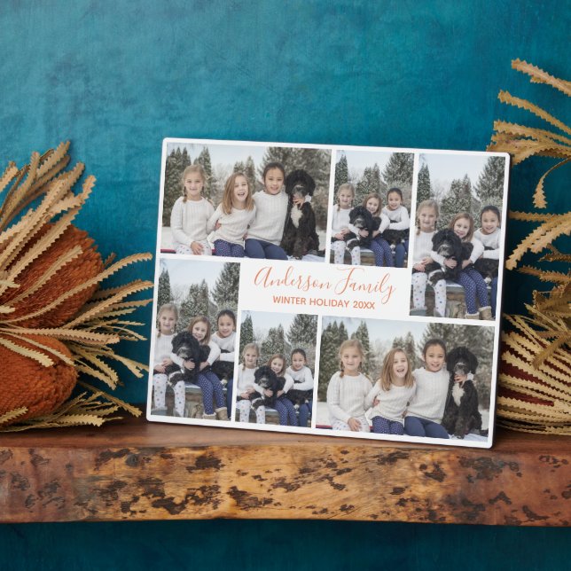 Family and Pet Snapshots White Rose Gold Plaque (Side)