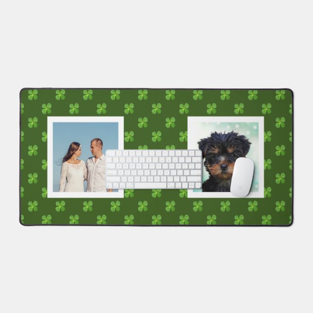 Family and Yorkshire Dog Custom Photos Desk Mat (Keyboard & Mouse)
