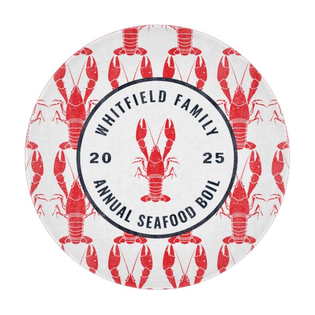 Family Any Occasion Lobster Boil Personalized Cutting Board (Front)