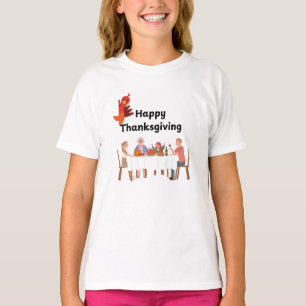 Family at table with turkey T-Shirt