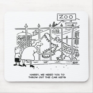 Family at the Zoo. Dad Swallowed by Alligator Mouse Pad