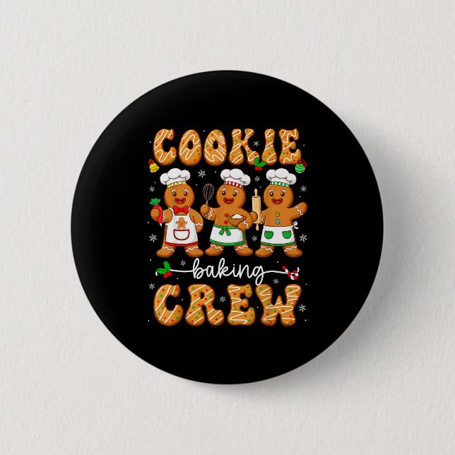 Family Baking Team Funny Cookie Christmas Cookie B 2 Inch Round Button (Front)