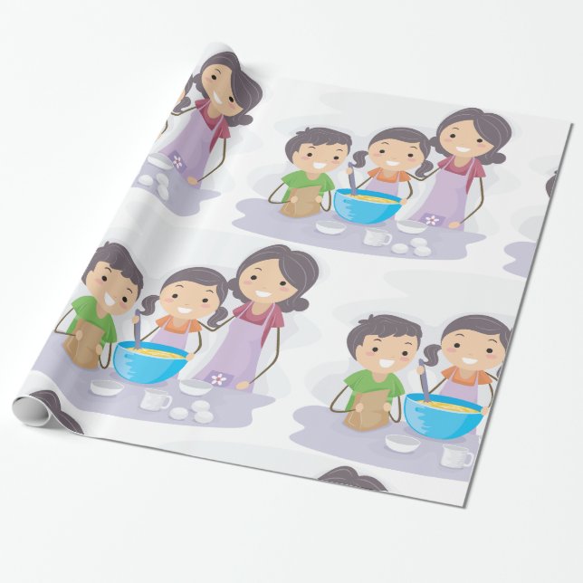 Family Baking Wrapping Paper (Unrolled)