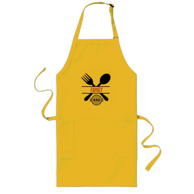 Family BBQ Long Apron (Front)