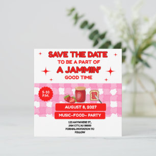 FAMILY BBQ REUNION JAM ON red square 5.25 X 5.25 Save The Date