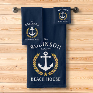 Family Beach House Ancre Gold Laurel Star Blue