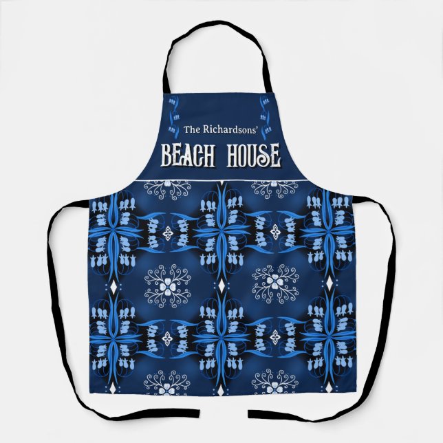 Family Beach House Midnight Blue  Apron (Front)