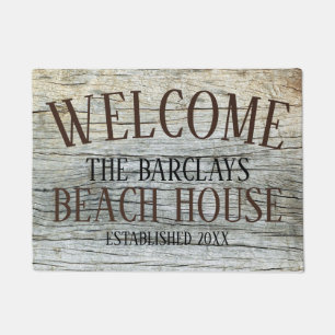 Family Beach House Rustic Doormat