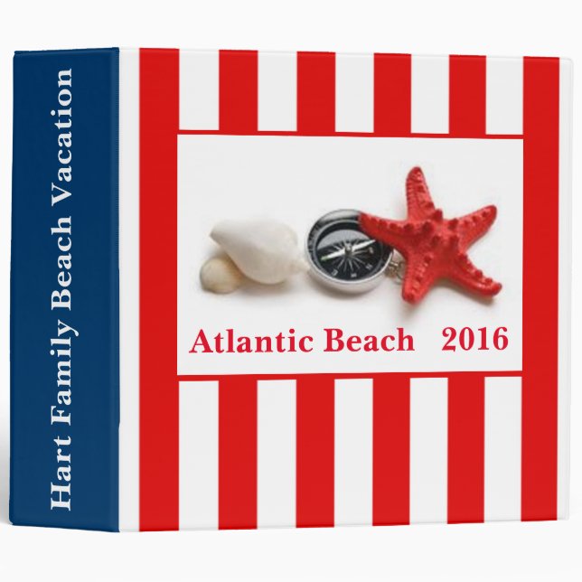 Family Beach Vacation Photo Album Binder (Front/Spine)