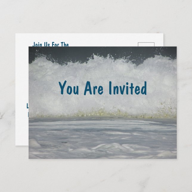 Family Beach Vacation Summer Destination Invite Postcard (Front/Back)