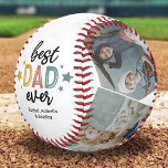 Family Best Dad Ever Photo Baseball<br><div class="desc">Keepsake father's day baseball featuring 4 family photos for you to replace with your own,  the saying "BEST DAD EVER" with stars in different colours,  and the childrens names.</div>