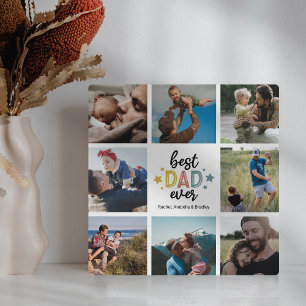 Family Best Dad Ever Photo Collage Plaque