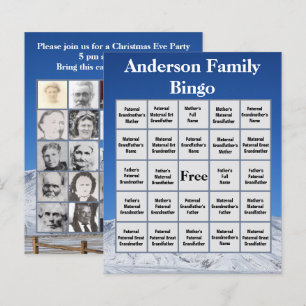 Family Bingo Game Snow Covered Mountain Photo 