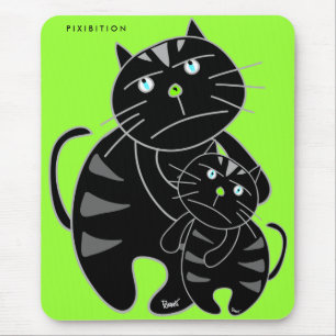 Family Black Cat Mousepad