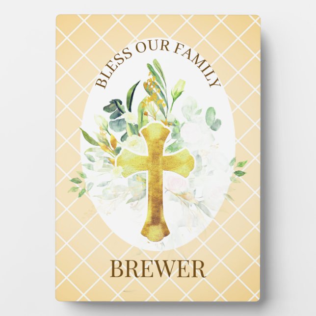 Family Blessing Christian Gift Plaque (Devant)