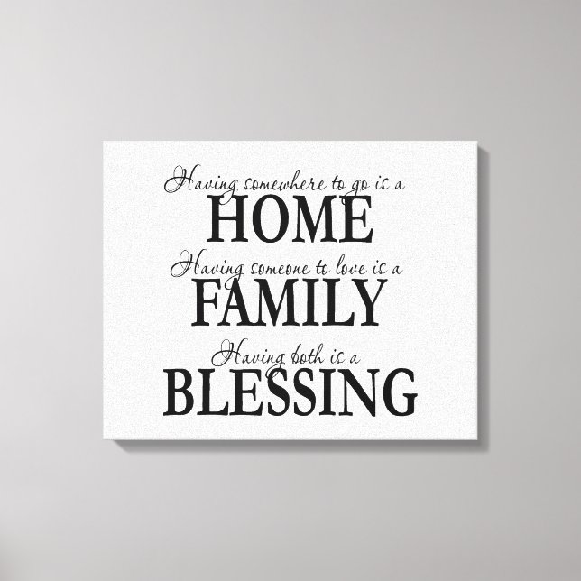Family Blessings Canvas Print (Front)