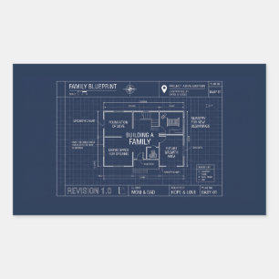 Family Blueprint Baby Announcement Sticker