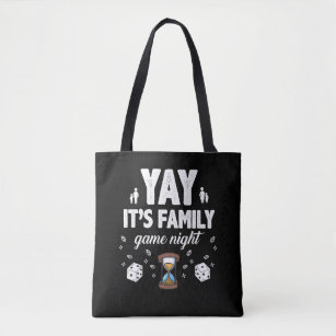 Family Board Game Night Joy Gift Sandglass Dice Tote Bag