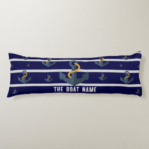 Family Boat Name with Anchor Rope Nautical Body Pillow