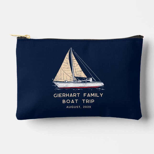 Family Boat Trip Nautical Swag Custom Accessory Pouch (Front)