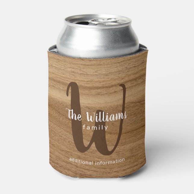 family brand name wood grains can cooler (Can Front)