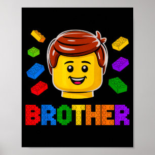 Family Brother Master Builder Building Brick Block Poster