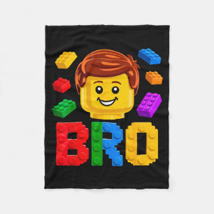 Family brother master builder building brick fleece blanket