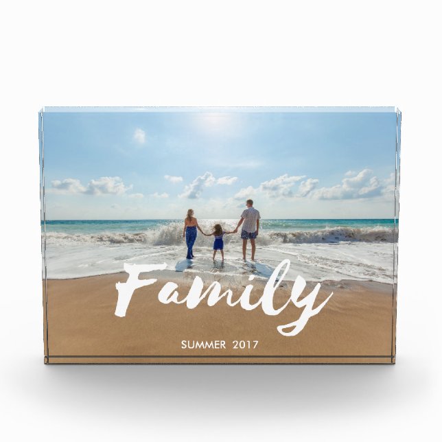 Family Brush Typography Photo Block (Front)