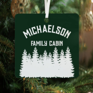 Family Cabin Metal Ornament