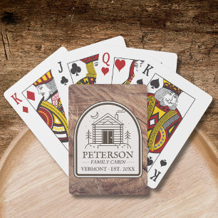 Family Cabin Rustic Wood Personalized Decor Playing Cards
