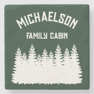 Family Cabin Stone Coaster