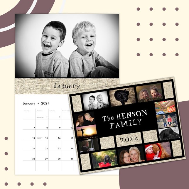 Family Calendar 2026 Monthly Photos  Rustic Black (Creator Uploaded)
